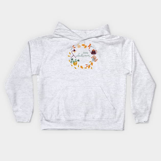 Cozy Autumn wreath Kids Hoodie by DanielK